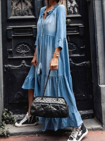 Isabelle - Lässiges, gewaschenes Maxikleid für Damen