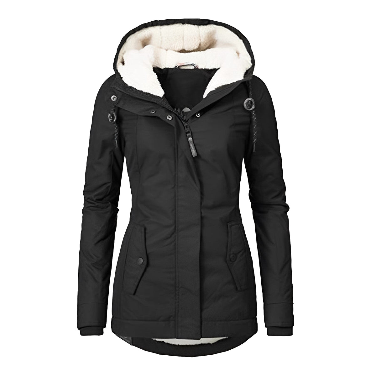 Earleen - Angenehme und flauschige Jacke mit Kapuze