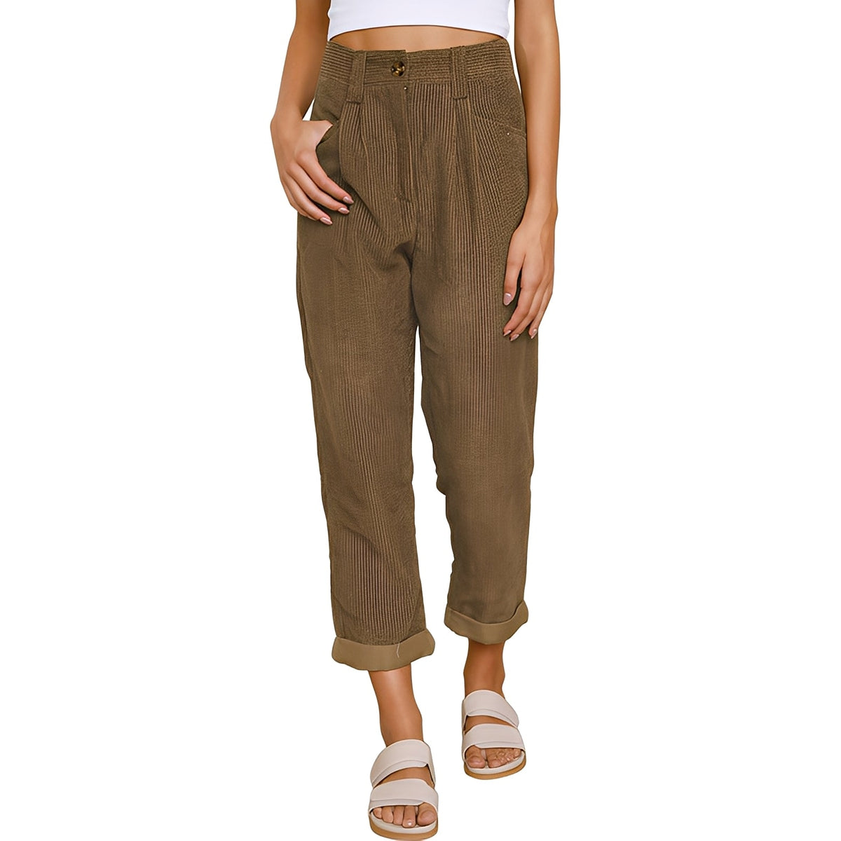 Hannah - Angenehme Damen-Cordhose mit hoher Taille