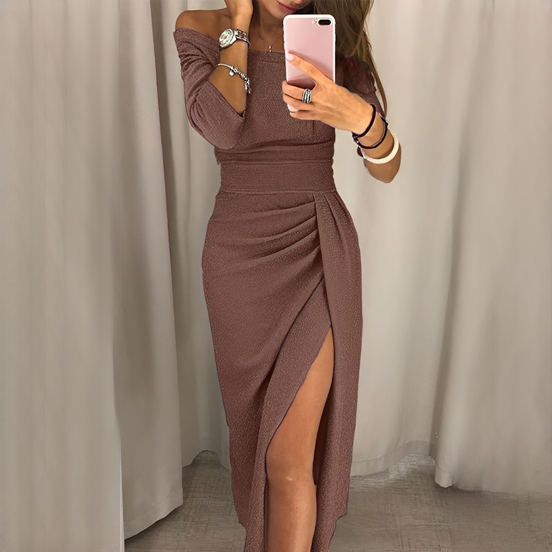 Cristy - Stilvolles Damenkleid ohne Schultern