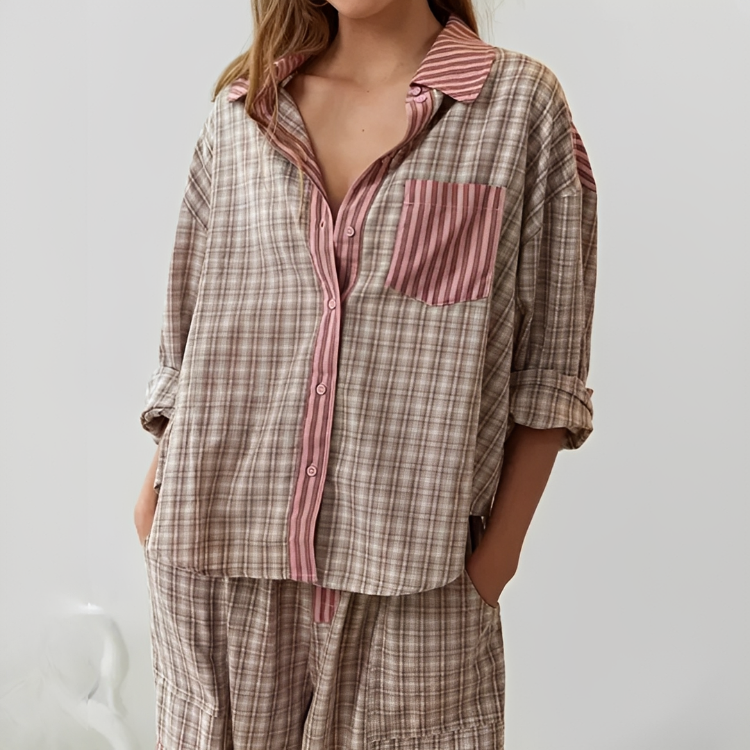 Elena - Stilvolles zweiteiliges Pyjama-Set