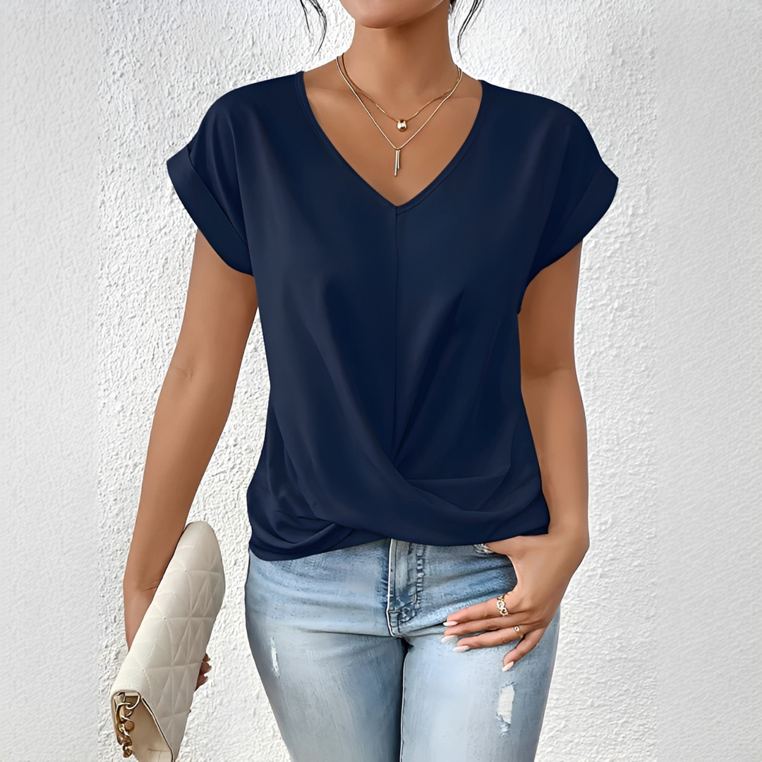 Velanie - Weites Shirt mit V-Ausschnitt