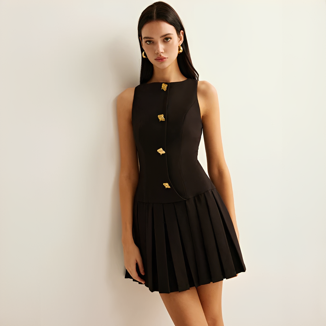 Valery - Stilvolles gefaltetes Minikleid