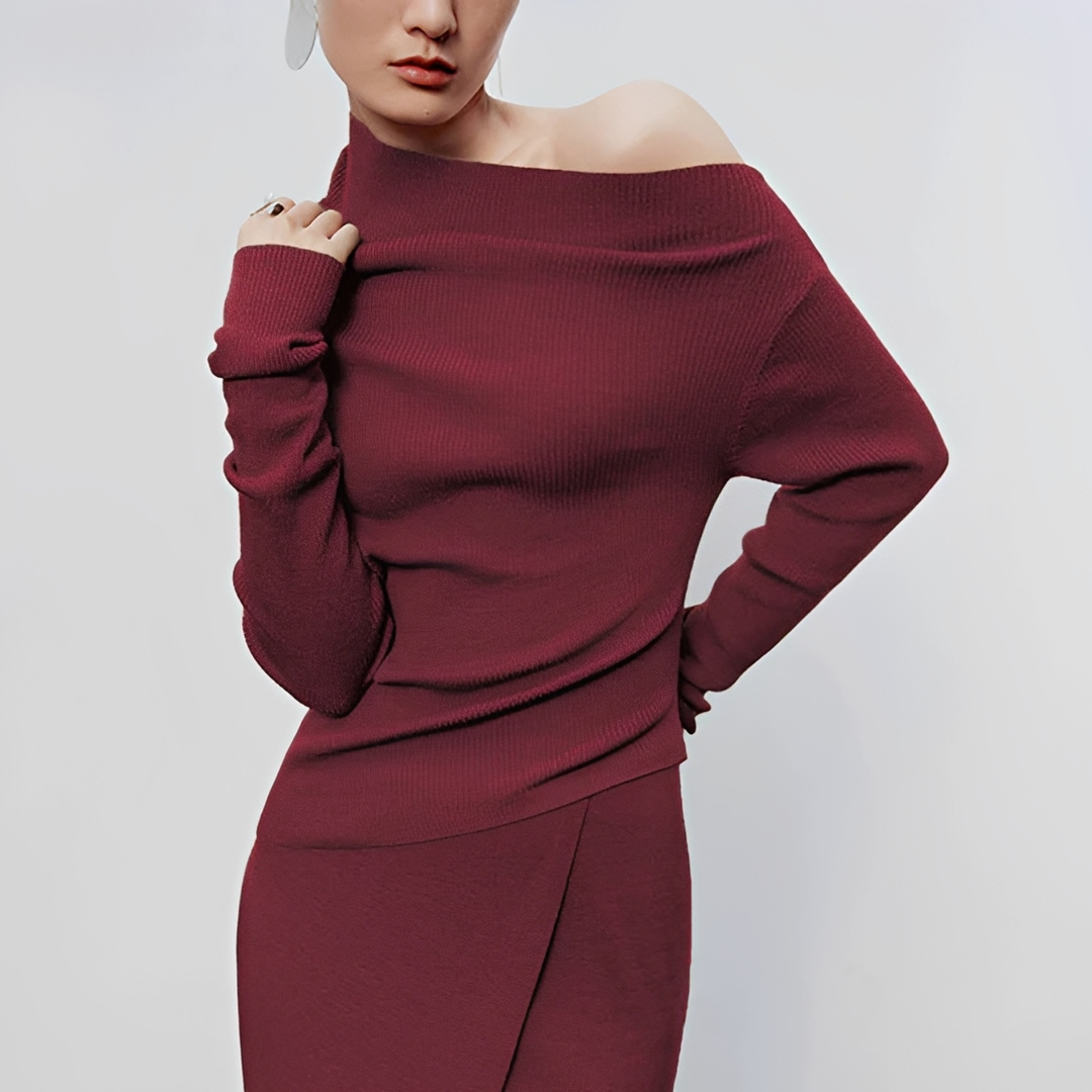 Larissa - Langärmliges Oberteil mit asymmetrischem Design