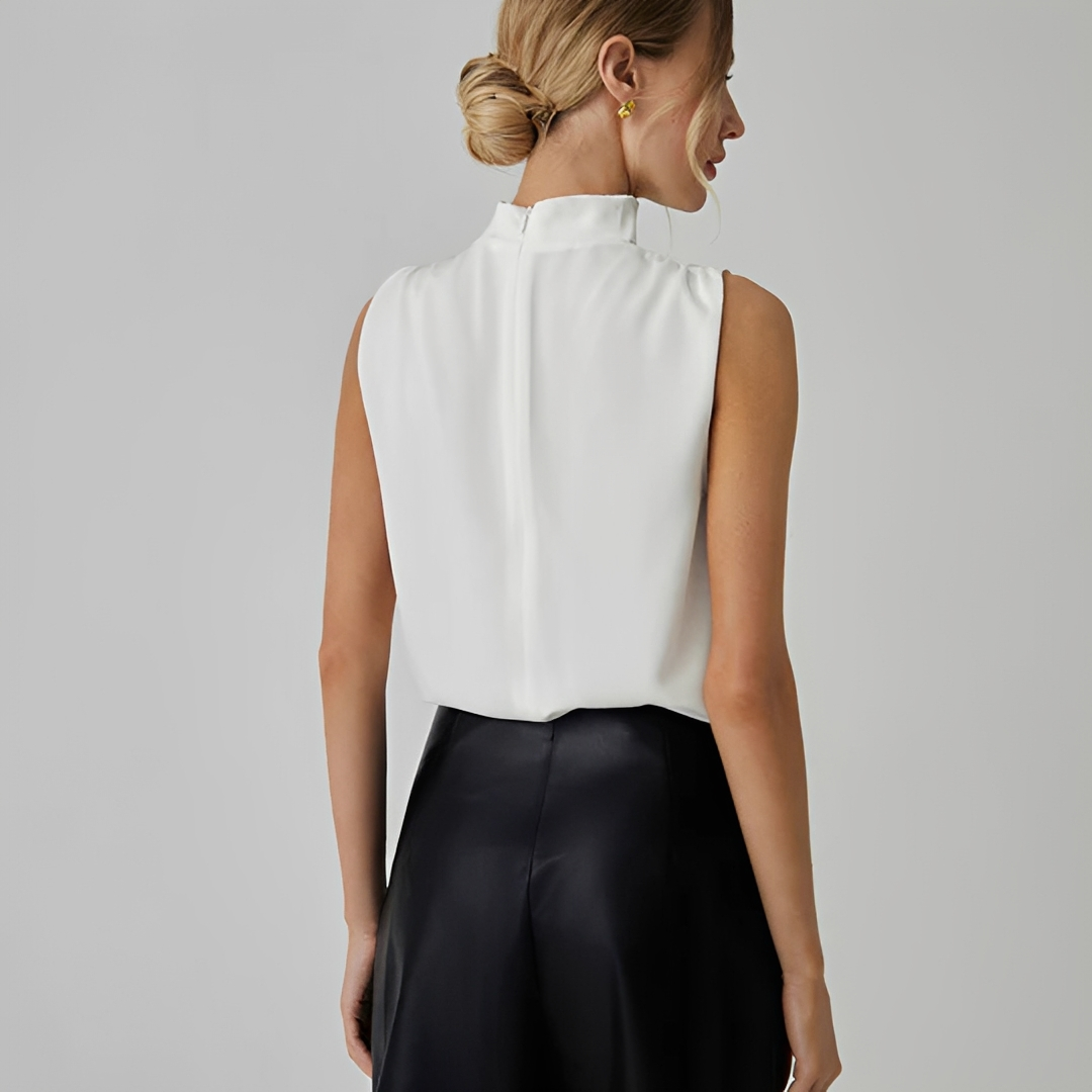 Ailani - Ärmelose, faltenfreie Bluse