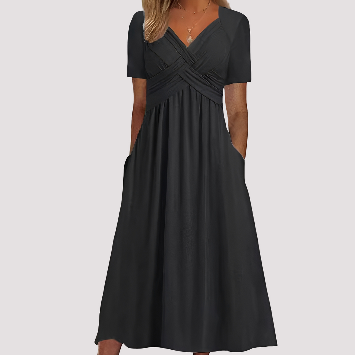 Gabriella - Stilvolles Midikleid mit V-Ausschnitt für Damen