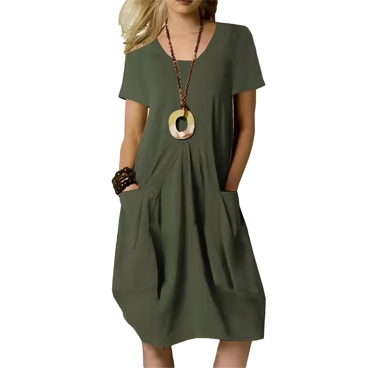 Sabrina - Stilvolles, locker sitzendes Kleid mit Rundhalsausschnitt für Damen