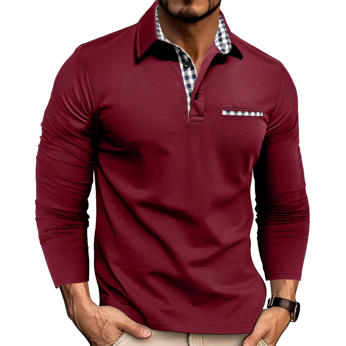 Rupert - Bequemes Langarm-Poloshirt