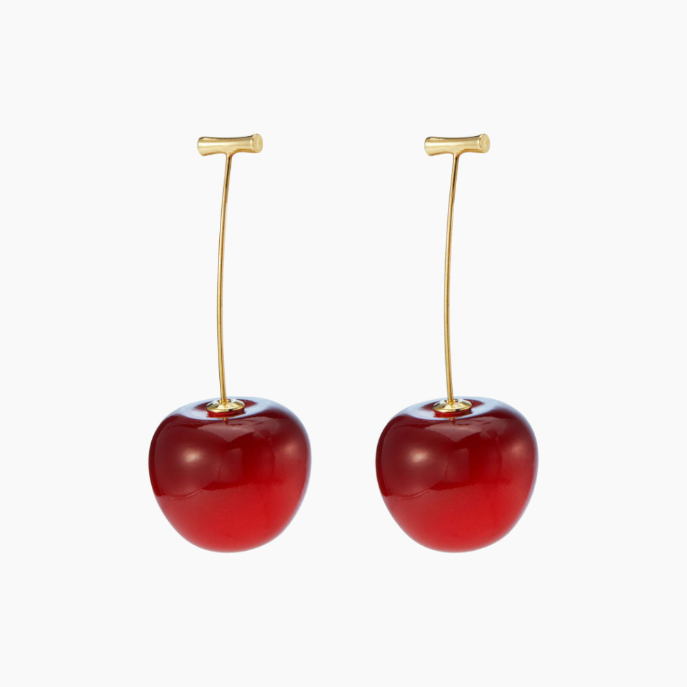 Rote Kirsch Ohrringe - Leichte Kirschohrstecker