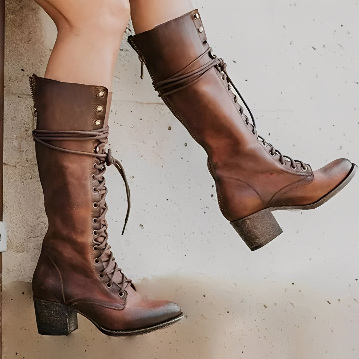 Ludivine - Damen-Schnürstiefel mit Blockabsatz