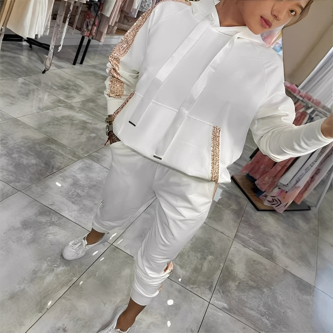 Tiffany - Elegantes Set aus Kapuzenpullover und Hose für Damen