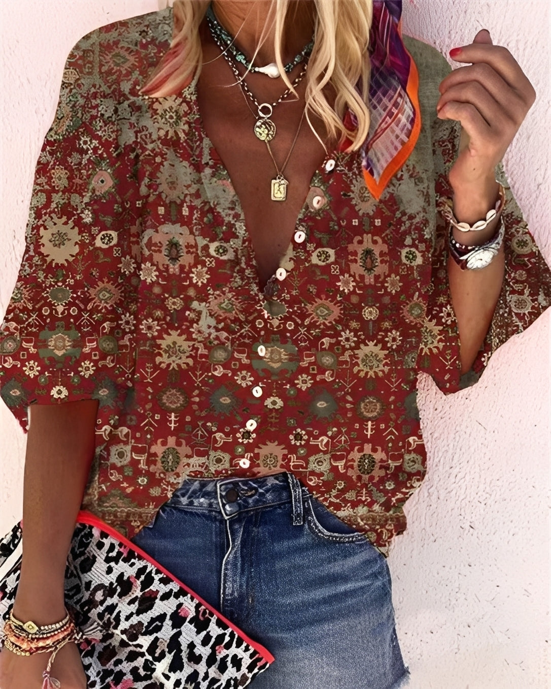 Darcie - Stilvolle, locker sitzende Bluse mit Print für Damen