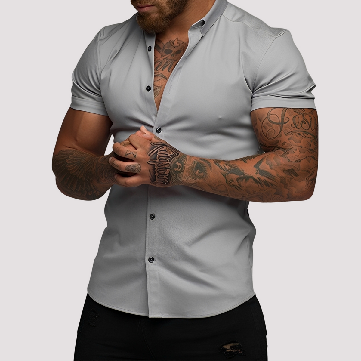 Oscar - Slim-Fit Kurzarm-Herrenhemd