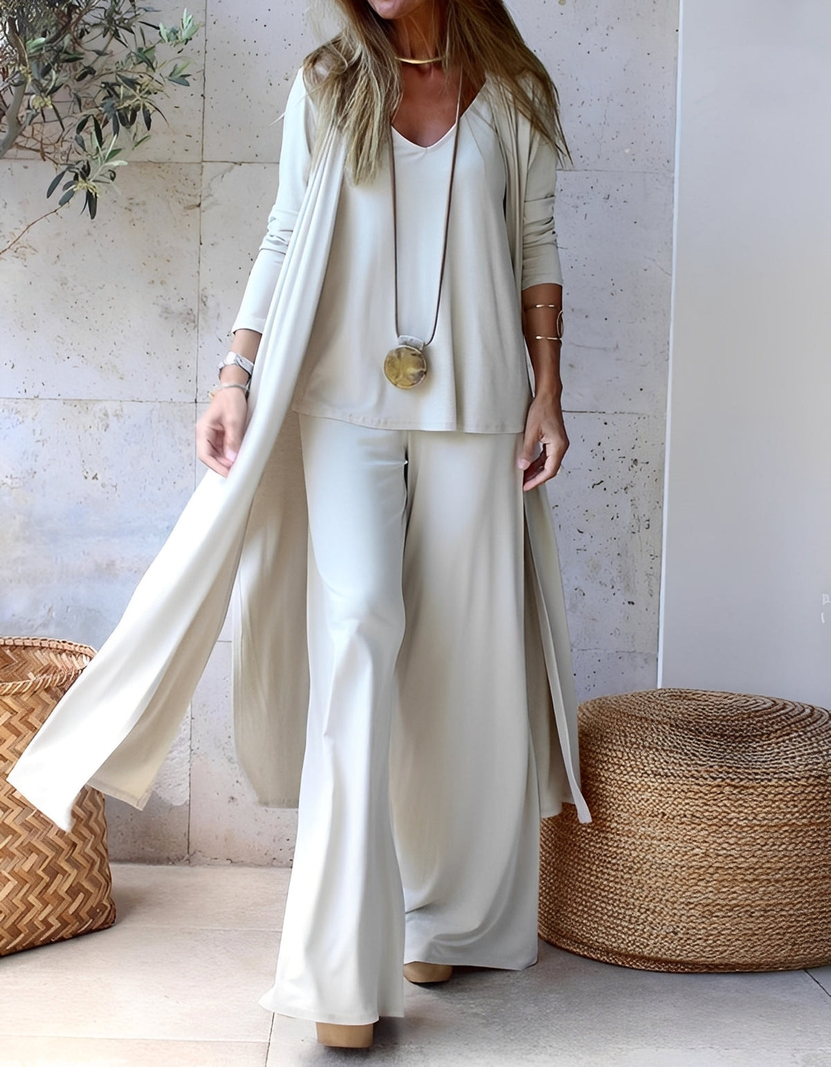 Evie - Stilvolles, locker geschnittenes dreiteiliges Damen-Set