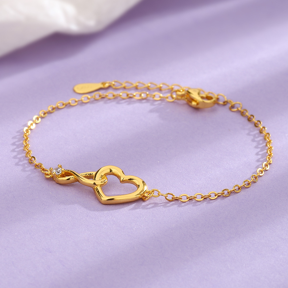 Unendliches Herzarmband - Feines CZ-Armband