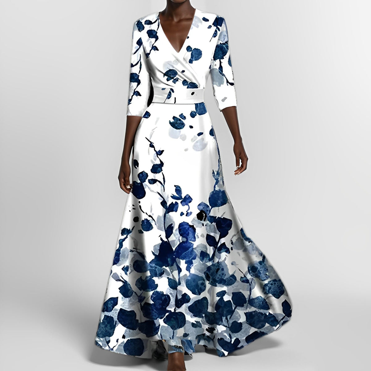 Delores - Maxikleid mit Blumenmuster und langen Ärmeln