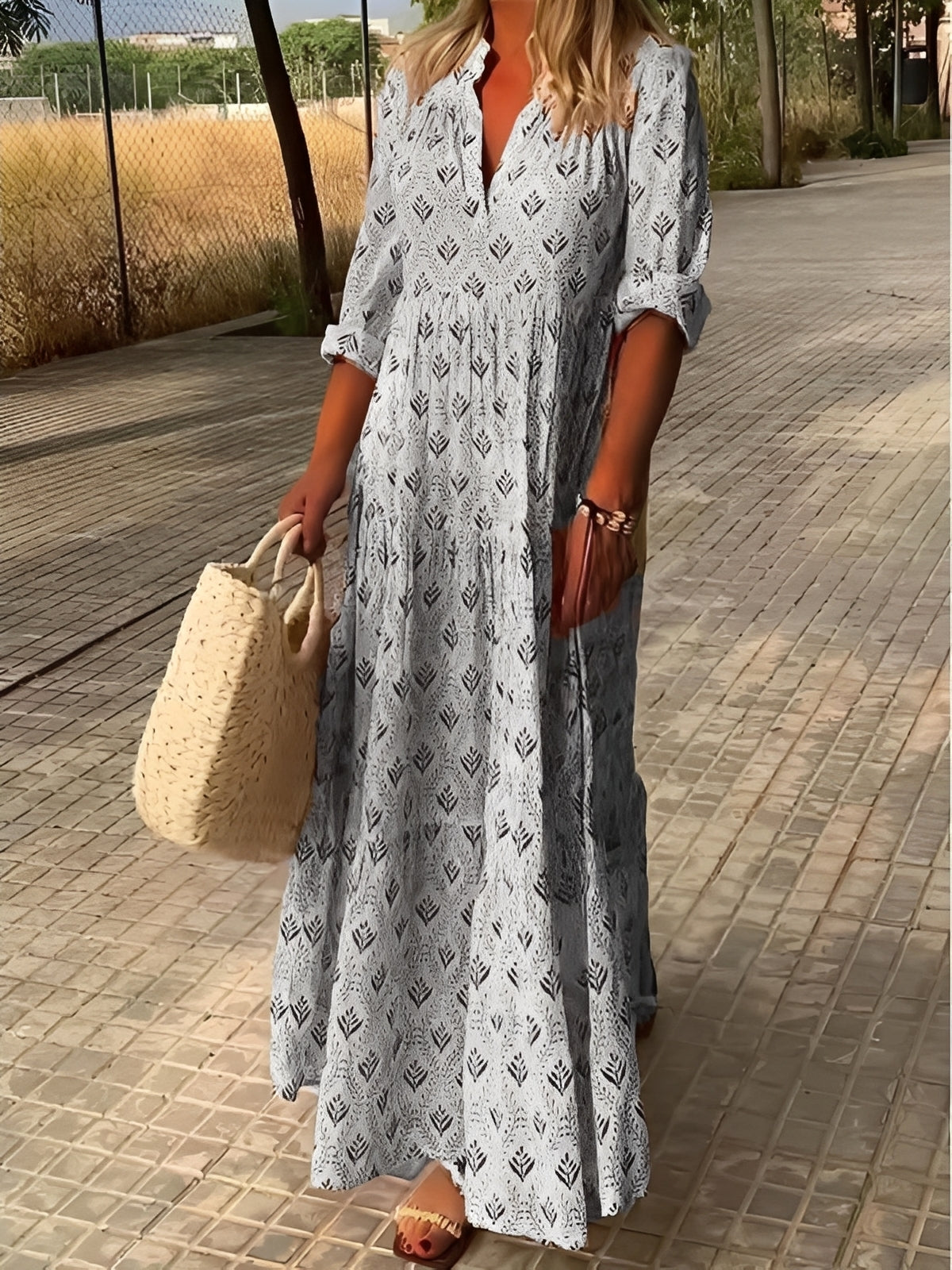 Yasmine - Lässiges, locker geschnittenes Maxikleid für Damen
