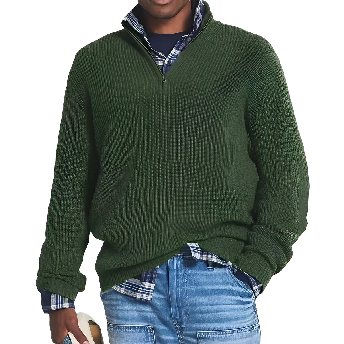 Edward - Modischer Pullover mit halbem Reißverschluss