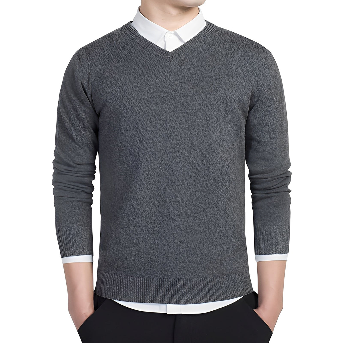 Tom - Bequemer V-Ausschnitt-Pullover