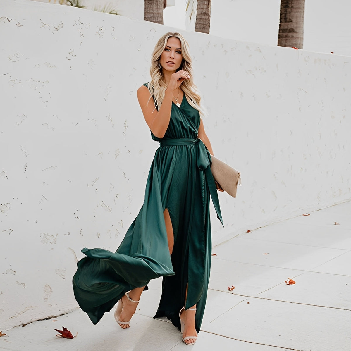 Jamie - Schickes Damen-Maxikleid mit Seitenschlitz