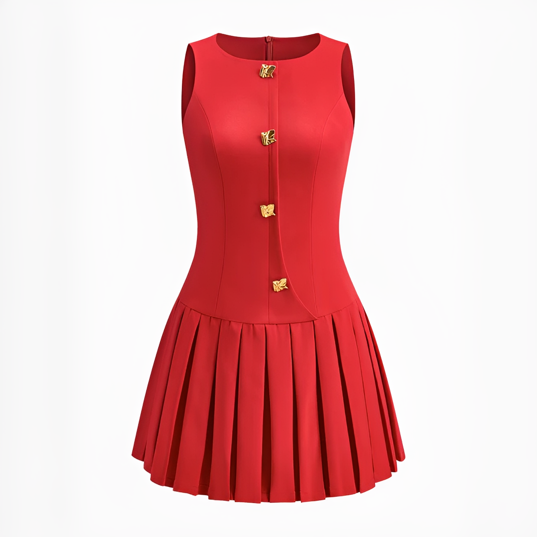 Valery - Stilvolles gefaltetes Minikleid