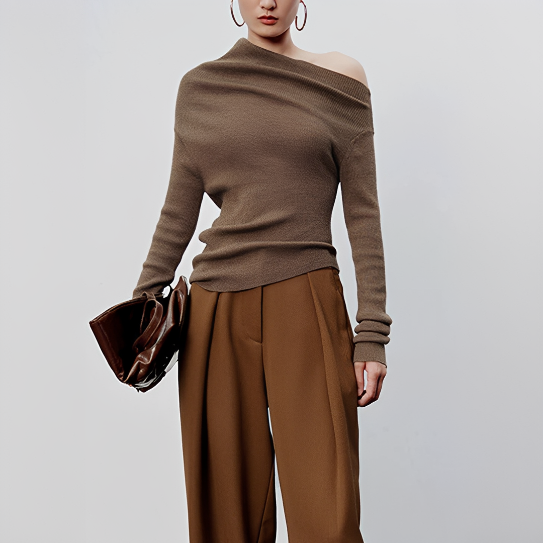 Larissa - Langärmliges Oberteil mit asymmetrischem Design