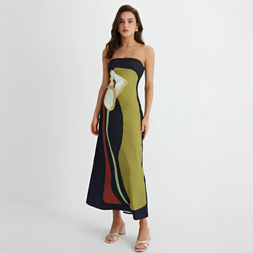 Delaney - Elegantes Kleid mit Blumendesign und Tube-Top