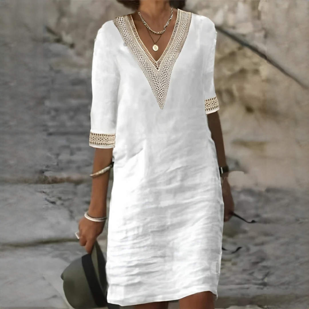 Mellisa - Elegantes Sommerkleid für Damen mit V-Ausschnitt