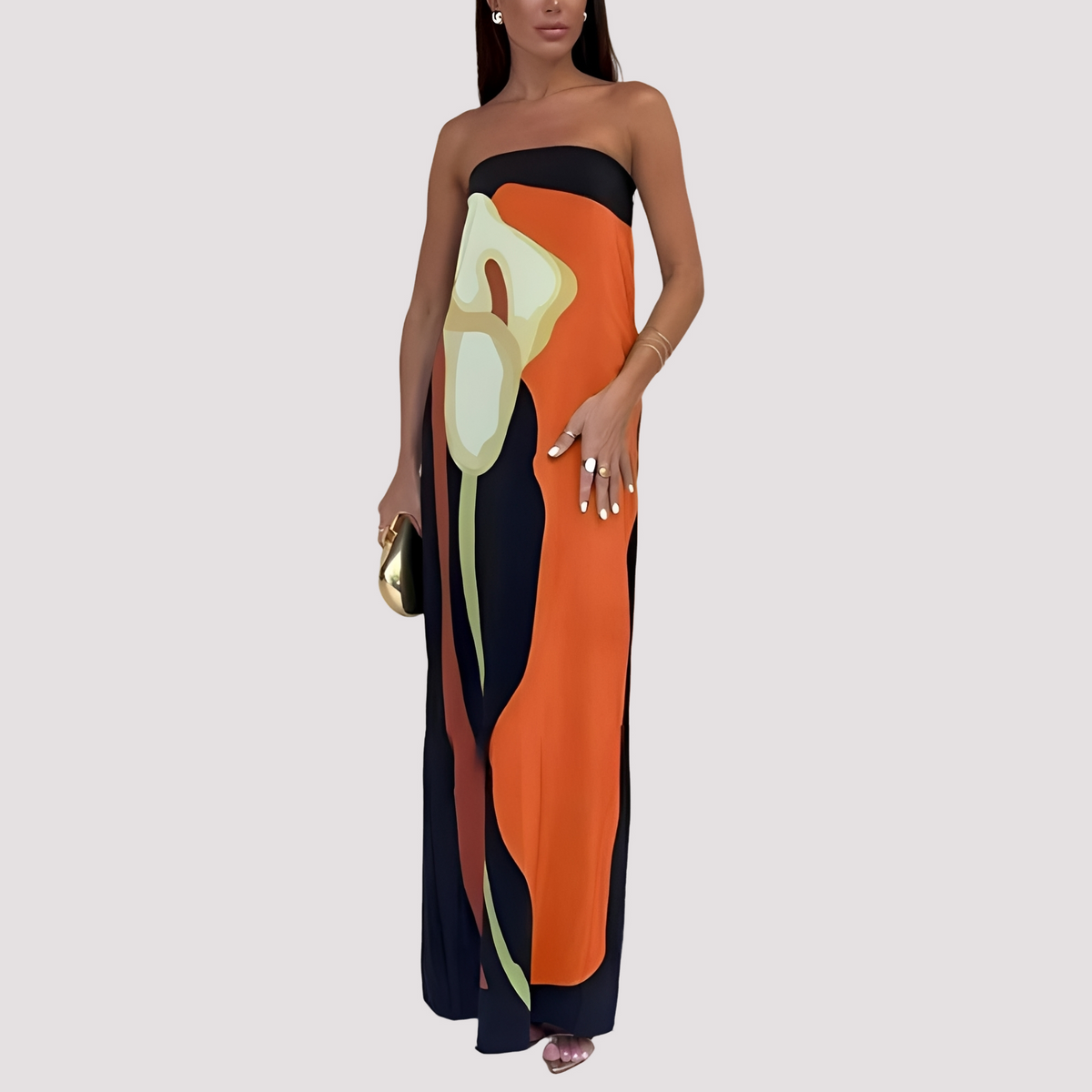 Samara - Elegantes Maxikleid ohne Schultern