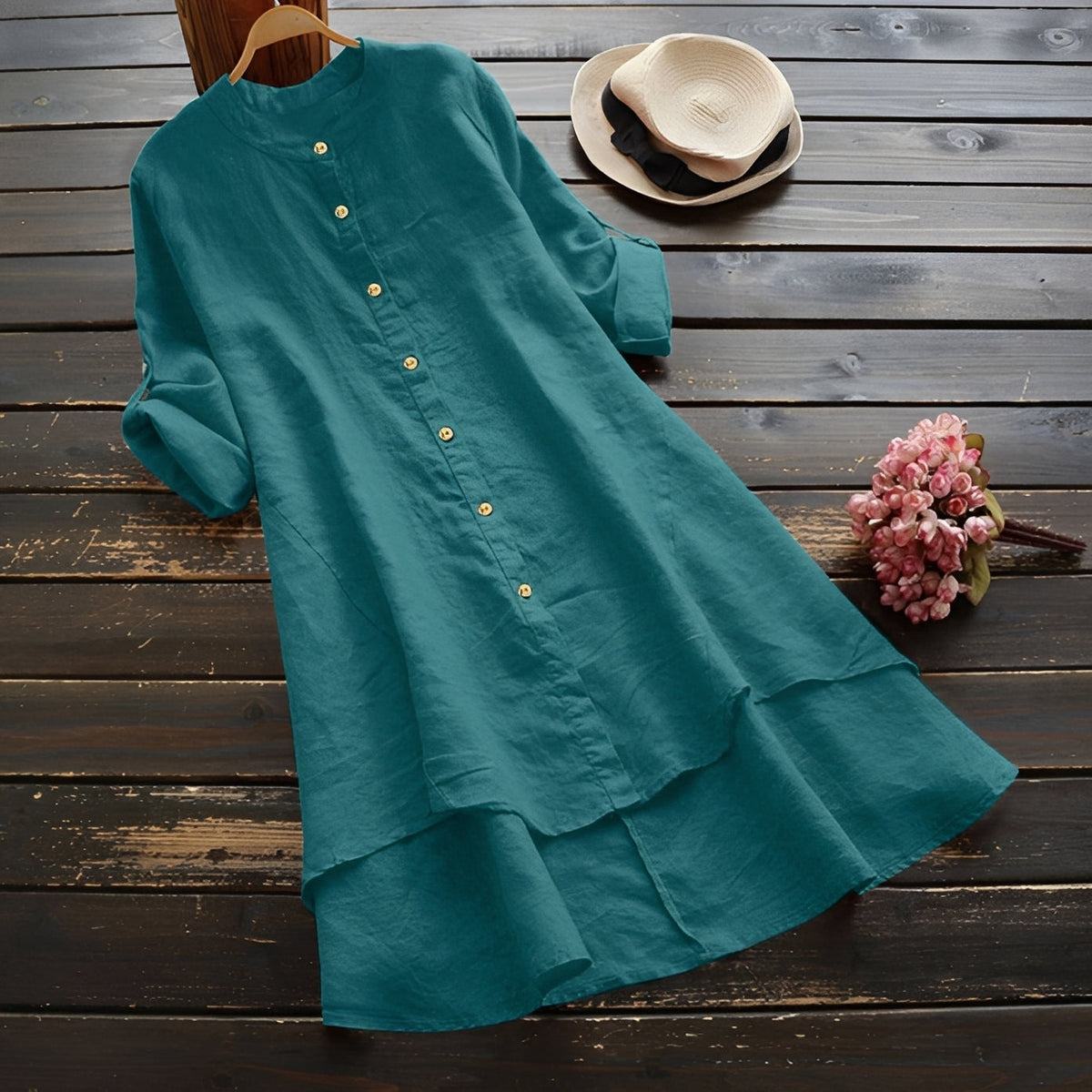 Mildred - Stilvolles Kleid mit Knöpfen