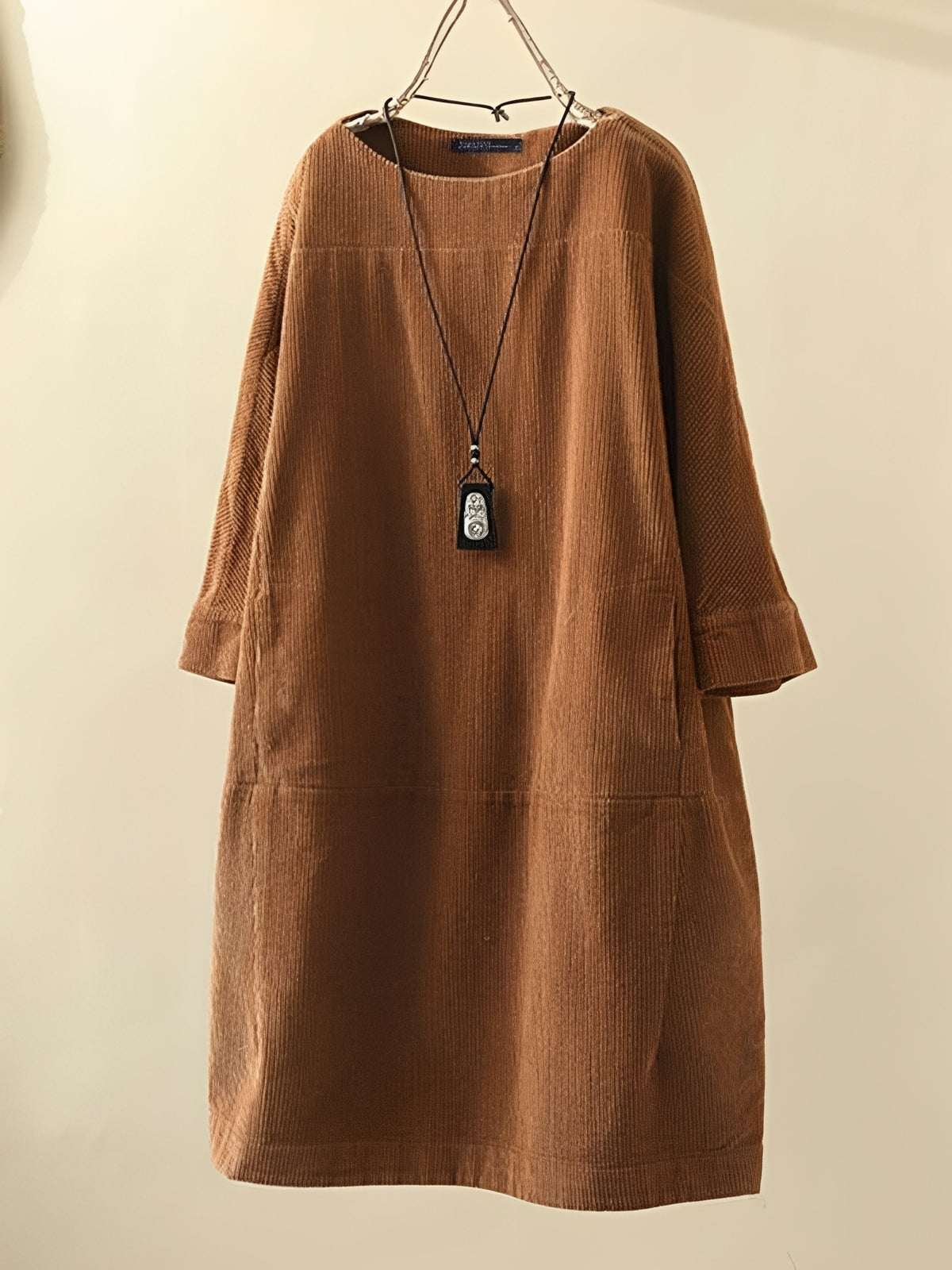 Ellen - Lockeres A-Linien-Kleid aus Cord für Damen