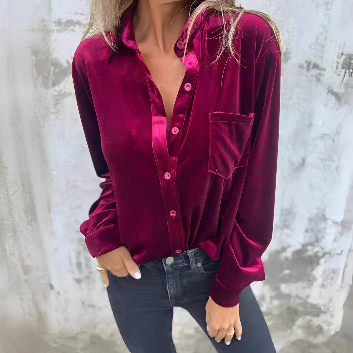 Jessie - Bluse mit langen Ärmeln und Knöpfen