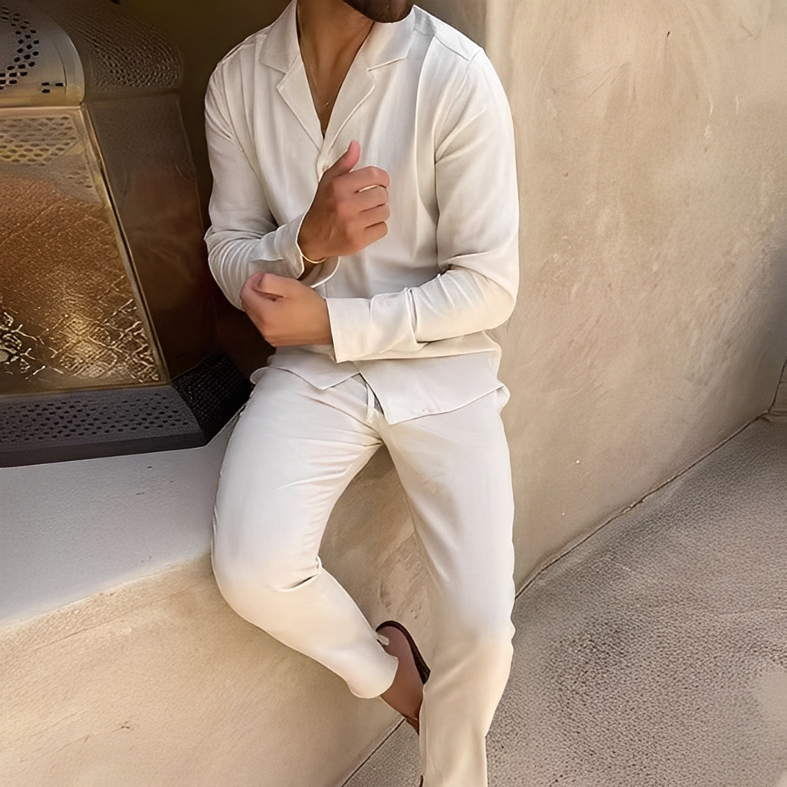 Hadrien - Set aus Langarmhemd und Hose für Herren