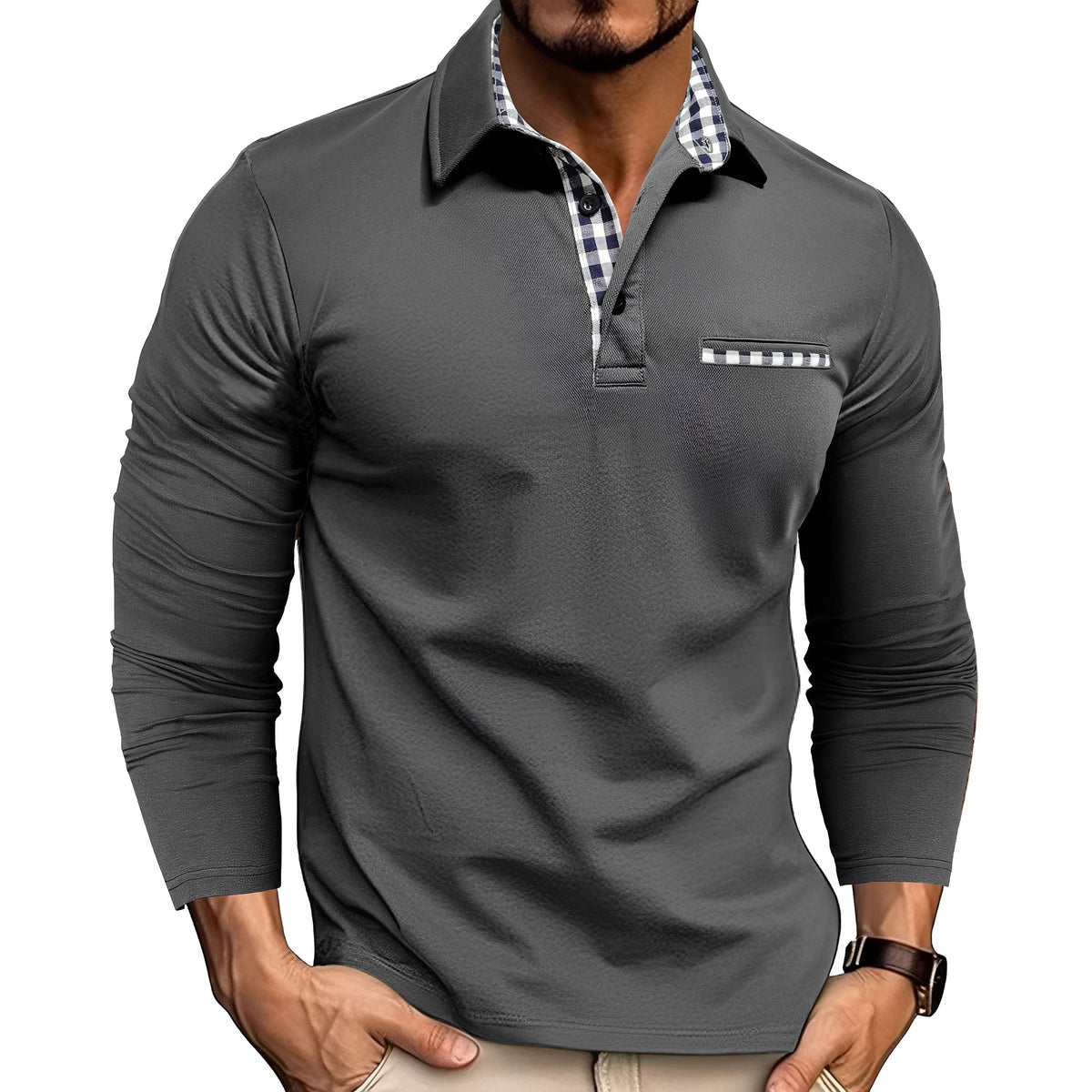 Gerald - Elegantes Langarm-Poloshirt für Herren