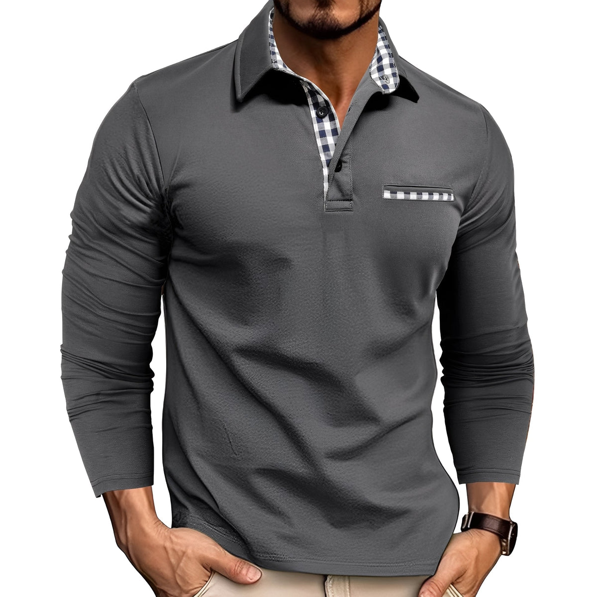 Rupert - Lässiges Langarm-Poloshirt für Herren