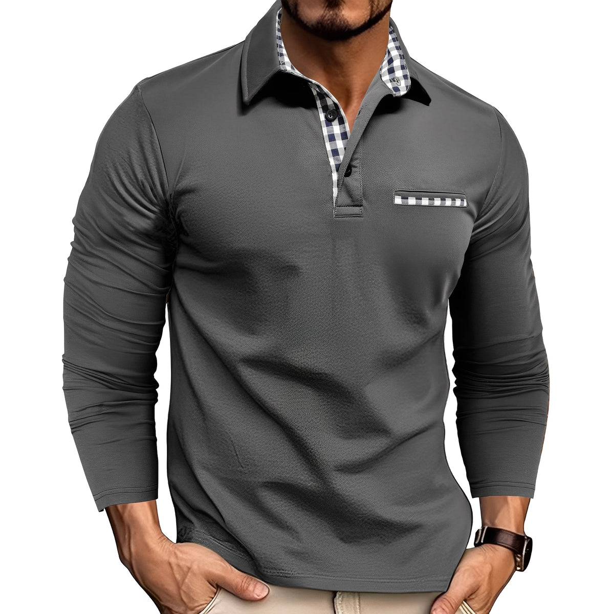 Charel - Lässiges Langarm-Polohemd für Herren