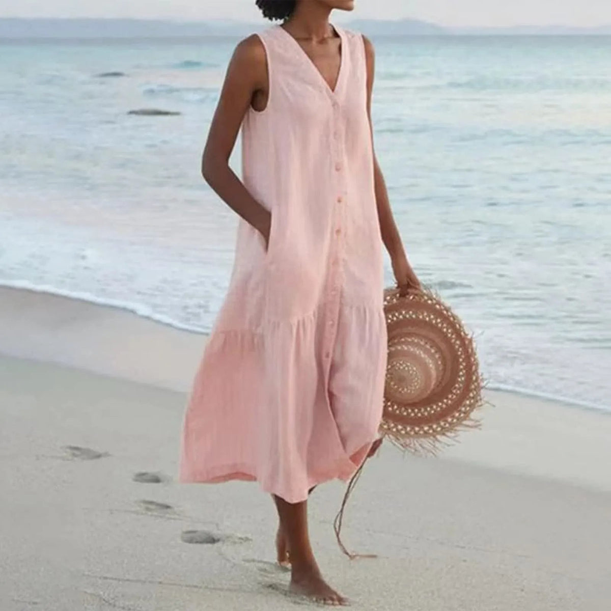 Lena - Premium-Kleid mit V-Ausschnitt