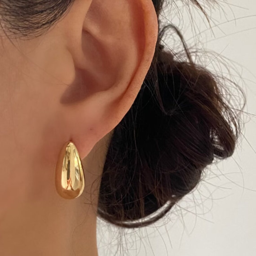 Chunky Waterdrop Ohrringe - Große Ohrringe in Gold
