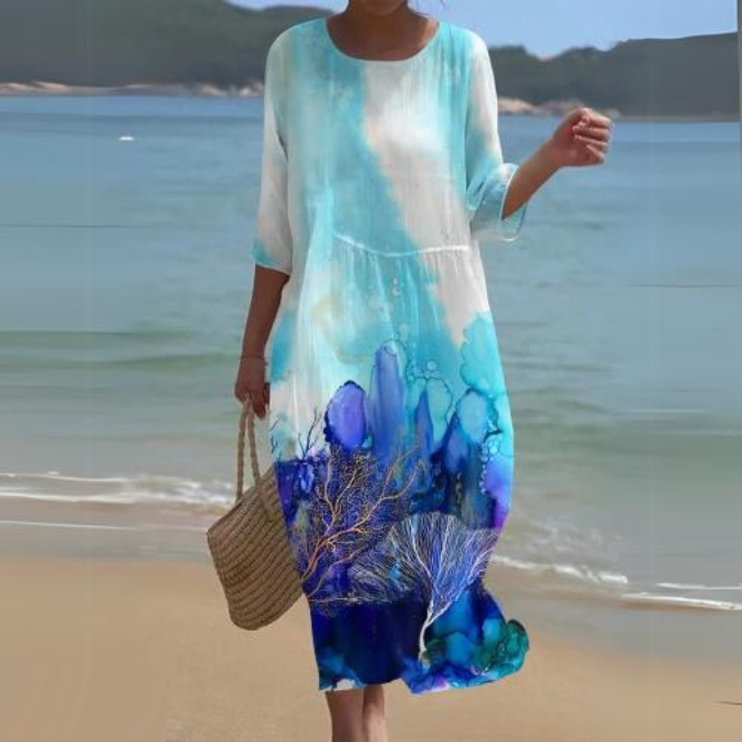 Alina – Fließendes Midi-Kleid