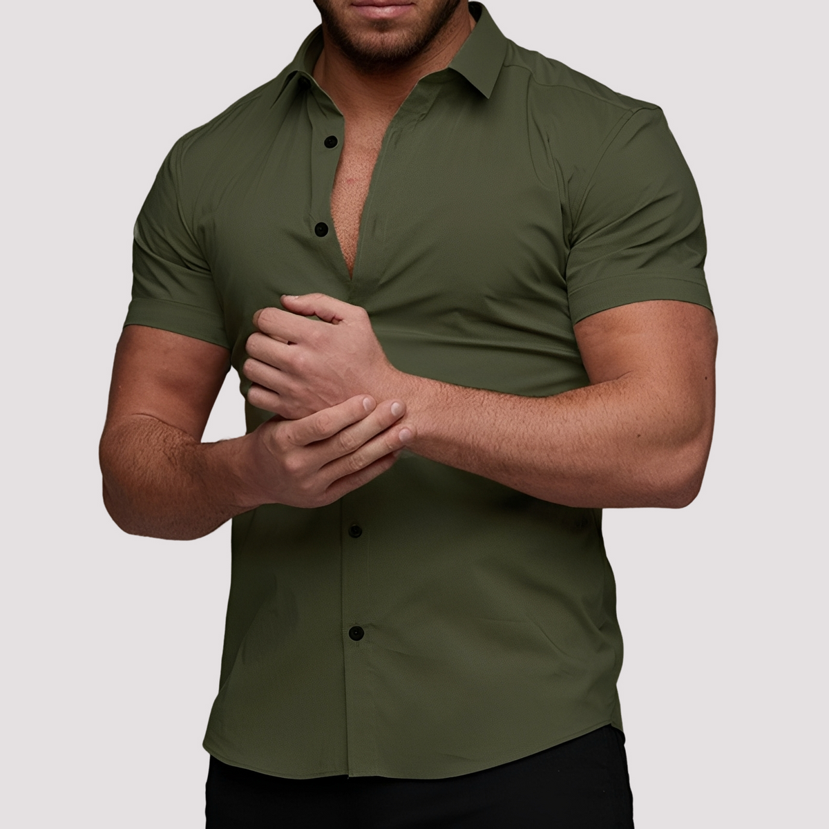 Oscar - Slim-Fit Kurzarm-Herrenhemd