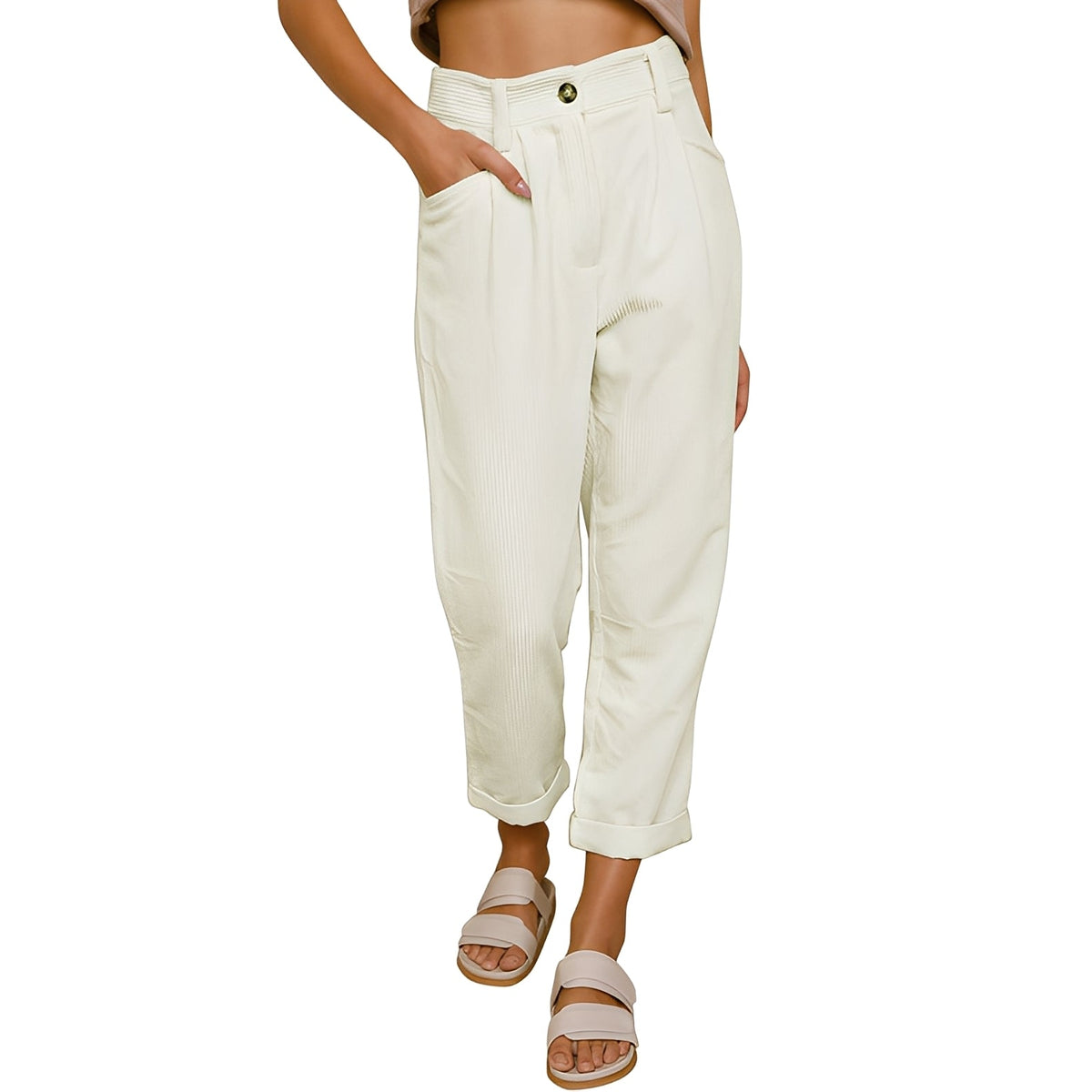 Hannah - Angenehme Damen-Cordhose mit hoher Taille