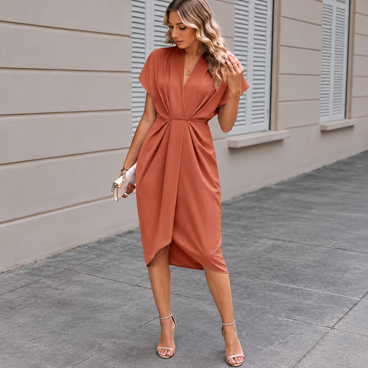 Kaye – Umhangkleid in Midi-Länge
