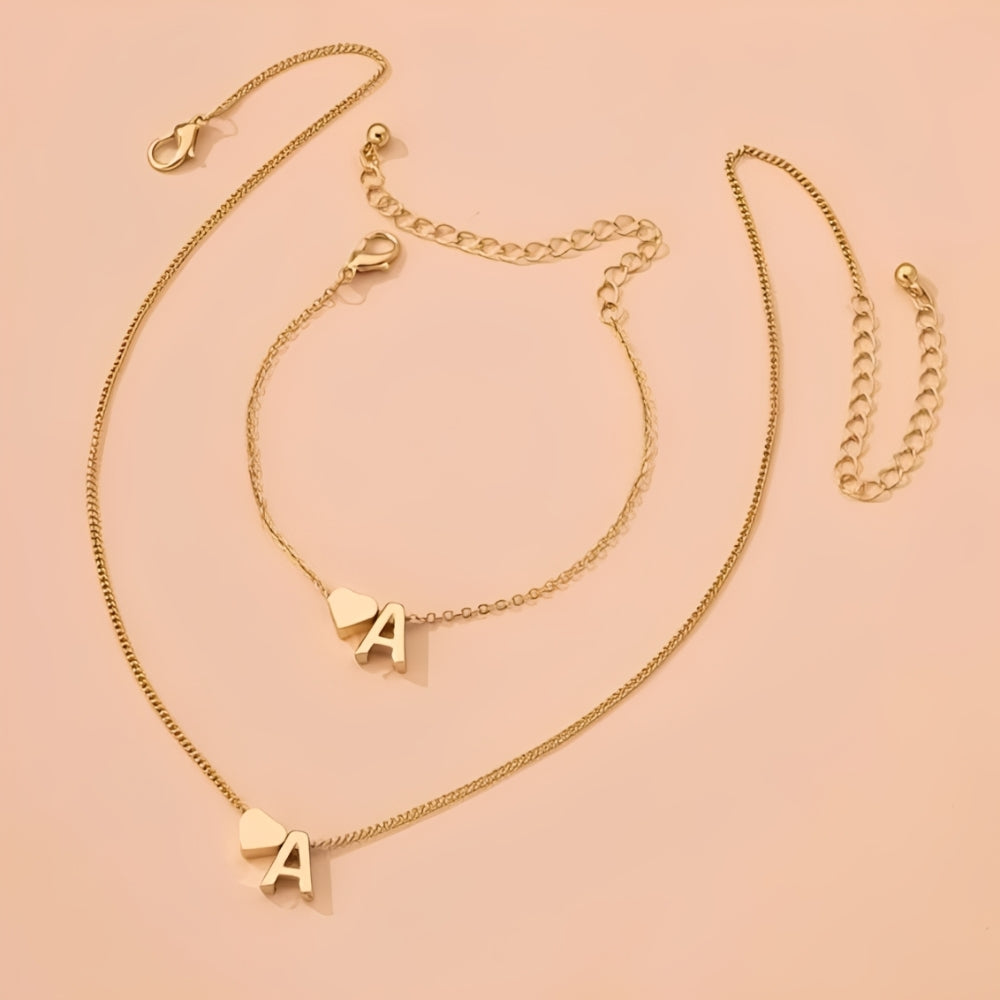 Herzschmuckset mit Initialen - Initial Love Schmuckset