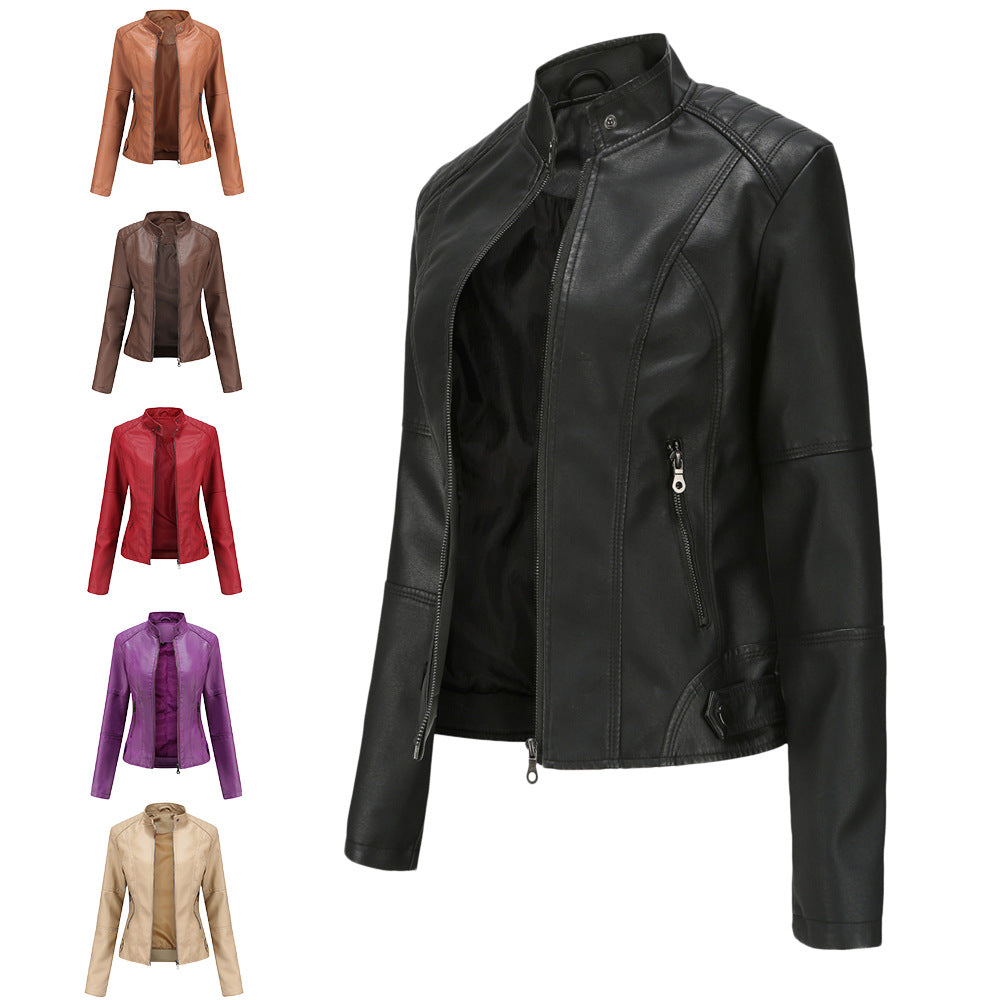 Claudia – Bikerjacke mit Stehkragen