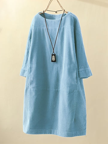 Ellen - Lockeres A-Linien-Kleid aus Cord für Damen