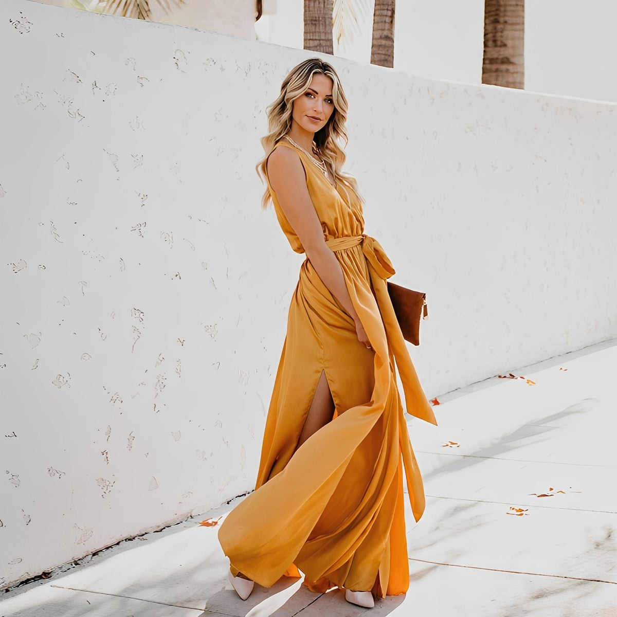 Jamie - Schickes Damen-Maxikleid mit Seitenschlitz