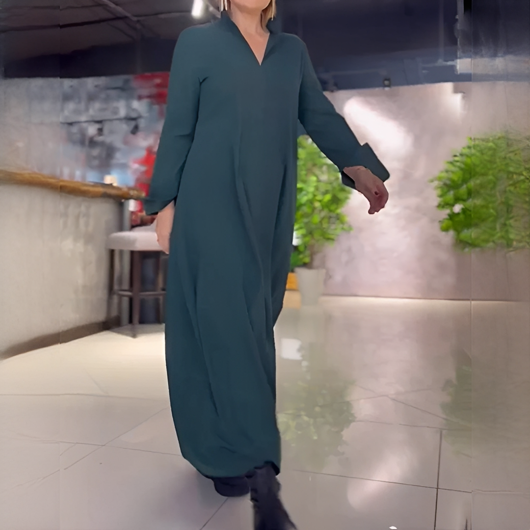 Cassie - Langes, weites Kleid mit Ärmeln