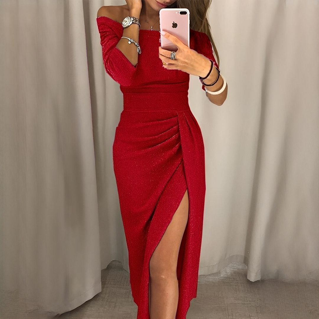 Cristy - Stilvolles Damenkleid ohne Schultern