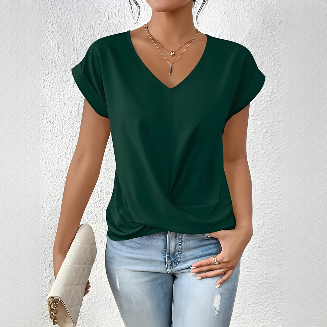 Velanie - Weites Shirt mit V-Ausschnitt