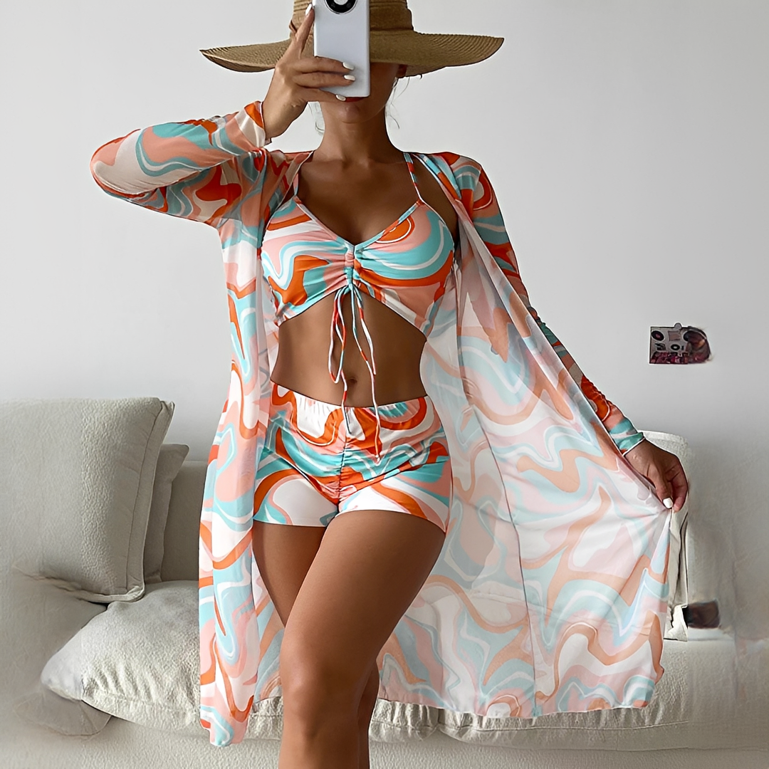 Elza - Stilvolles dreiteiliges Bikini-Set